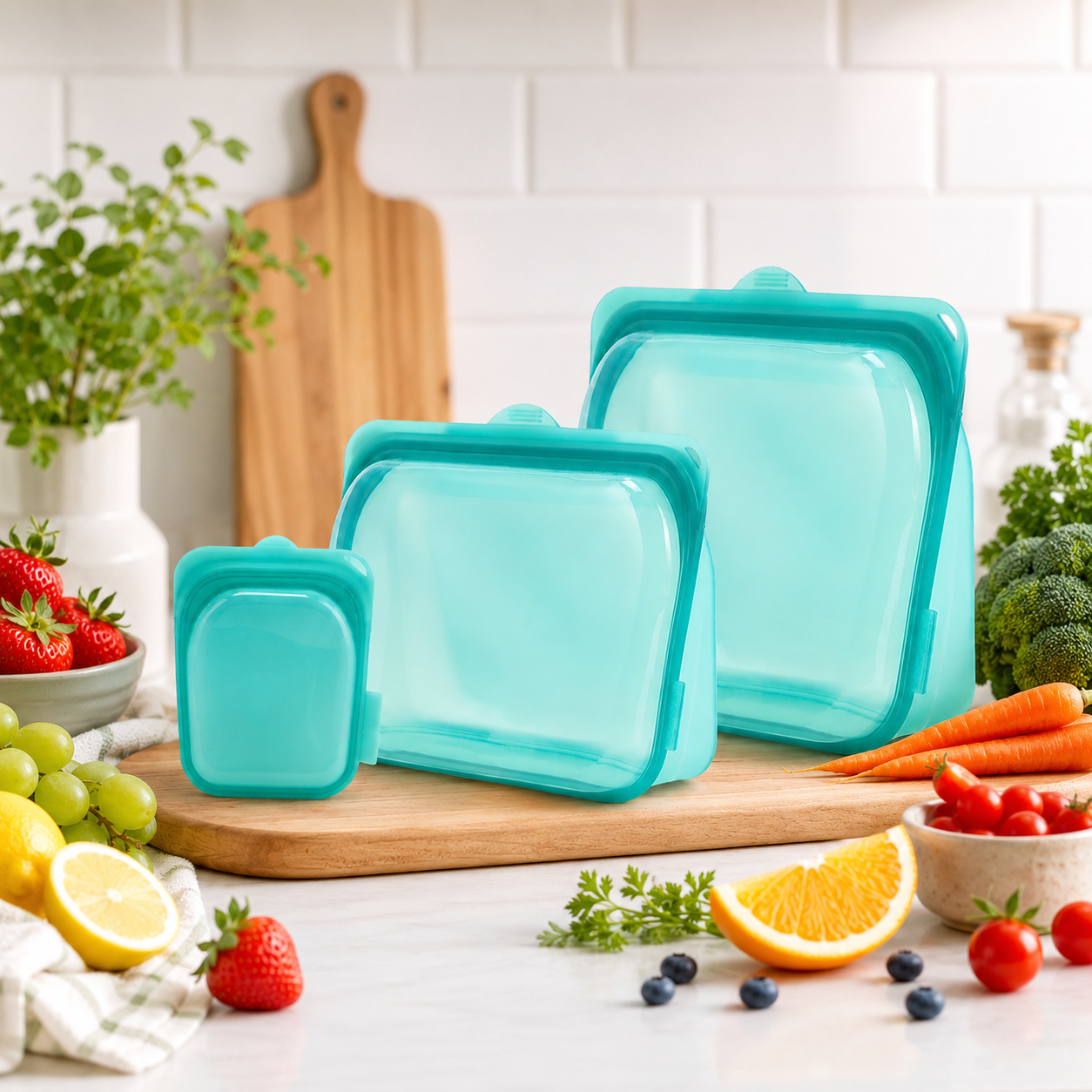Set of 3 Silicone Bags