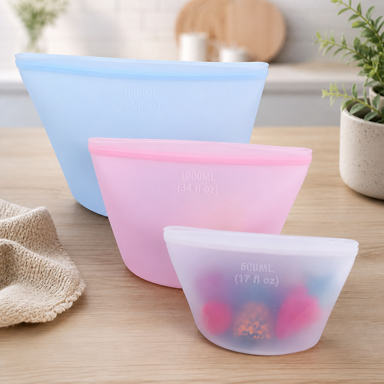 Sac de conservation réutilisable en silicone